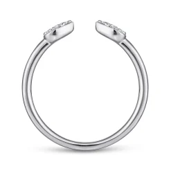 Best Gabriel & Co. 14K White Gold Teardrop Pave Diamond Split Ring