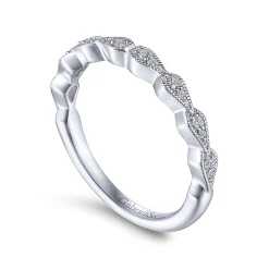 Outlet Gabriel & Co. 14K White Gold Teardrop Station Stackable Diamond Anniversary Band - 0.08 ct