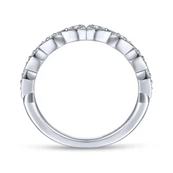 Outlet Gabriel & Co. 14K White Gold Teardrop Station Stackable Diamond Anniversary Band - 0.08 ct