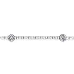 Outlet Gabriel & Co. 14K White Gold Tennis Bracelet with Round Cluster Diamond Stations