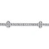 New Gabriel & Co. 14K White Gold Tennis Bracelet with Quatrefoil Diamond Stations
