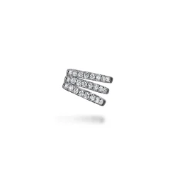 Clearance Gabriel & Co. 14K White Gold Three Row Diamond Single Ear Cuff