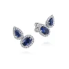 Online Gabriel & Co. 14K White Gold Toi et Moi Sapphire and Diamond Halo Stud Earrings