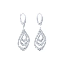 Online Gabriel & Co. 18K White Gold Triple Teardrop Diamond Drop Earrings