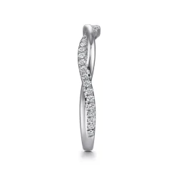 Discount Gabriel & Co. 14K White Gold Twisted Diamond Anniversary Band - 0.15 ct