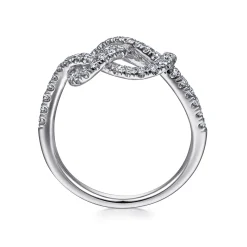 Gabriel & Co. 14k White Gold Twisted Diamond Infinity Knot Ring