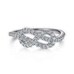 Gabriel & Co. 14k White Gold Twisted Diamond Infinity Knot Ring