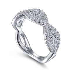 Clearance Gabriel & Co. 14K White Gold Twisted Diamond Ring