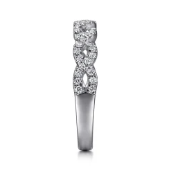Online Gabriel & Co. 14K White Gold Twisted Diamond Stackable Ring