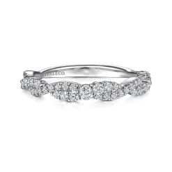 Outlet Gabriel & Co. 14K White Gold Twisted Diamond Stackable Ring