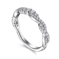 Outlet Gabriel & Co. 14K White Gold Twisted Diamond Stackable Ring