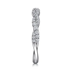 Outlet Gabriel & Co. 14K White Gold Twisted Diamond Stackable Ring