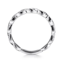Online Gabriel & Co. 14K White Gold Twisted Diamond Stackable Ring