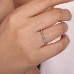Online Gabriel & Co. 14K White Gold Twisted Diamond Stackable Ring
