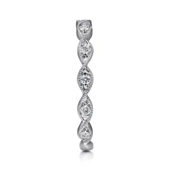 Online Gabriel & Co. 14K White Gold Twisted Diamond Stackable Ring