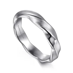 Clearance Gabriel & Co. 14K White Gold Twisted Men's Ring