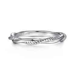 Outlet Gabriel & Co. 14K White Gold Twisted Rope Intertwining Ring