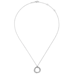 Sale Gabriel & Co. 14K White Gold Twisted Rope Multi Circle Pendant Necklace