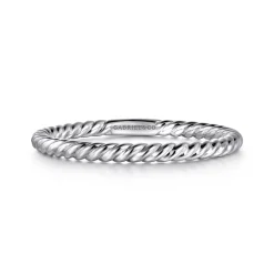 Outlet Gabriel & Co. 14K White Gold Twisted Rope Stackable Wedding Band