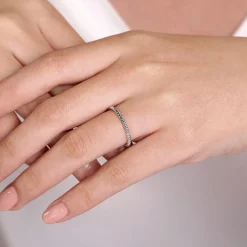 Outlet Gabriel & Co. 14K White Gold Twisted Rope Stackable Wedding Band