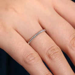 Hot Gabriel & Co. 14K White Gold Twisted Rope Stackable Ring