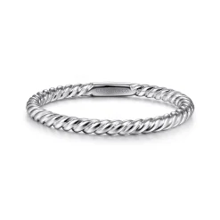 Hot Gabriel & Co. 14K White Gold Twisted Rope Stackable Ring