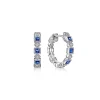Online Gabriel & Co. 14K White Gold Vintage Inspired 15mm Sapphire and Diamond Huggies