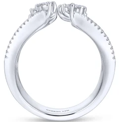 Best Gabriel & Co. 18K White Gold Wide Band Open Diamond Statement Ring