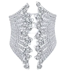Best Gabriel & Co. 18K White Gold Wide Band Open Diamond Statement Ring