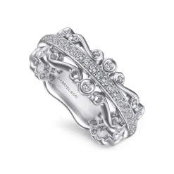 Online Gabriel & Co. 14K White Gold Wide Diamond Anniversary Band - 0.2 ct