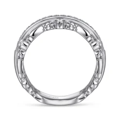Online Gabriel & Co. 14K White Gold Wide Diamond Anniversary Band - 0.2 ct