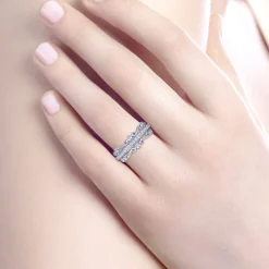 Online Gabriel & Co. 14K White Gold Wide Diamond Anniversary Band - 0.2 ct
