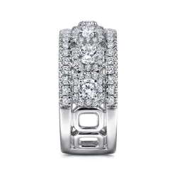 Sale Gabriel & Co. 14K White Gold Wide Diamond Anniversary Band - 1.9 ct