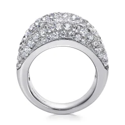 Best Gabriel & Co. 18K White Gold Wide Diamond Pave Statement Ring