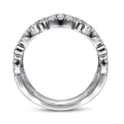 Hot Gabriel & Co. 18K White Gold Wide Multi Row Diamond Ring