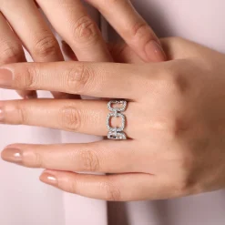 Gabriel & Co. 14K White Gold Wide Open Diamond Square Ring