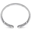 Sale Gabriel & Co. 14K White Gold Wide Zig Zag Diamond Cuff Bracelet