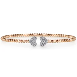 Clearance Gabriel & Co. 14K White-Rose Gold Bujukan Diamond Hearts Split Bangle