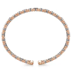 New Gabriel & Co. 14K White-Rose Gold Bujukan Diamond Bangle