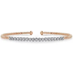 Online Gabriel & Co. 14K White-Rose Gold Bujukan Diamond Cuff Bracelet