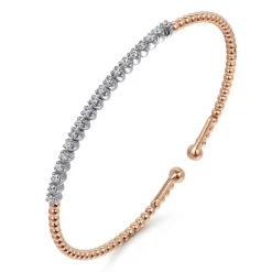 Online Gabriel & Co. 14K White-Rose Gold Bujukan Diamond Cuff Bracelet