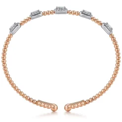 Sale Gabriel & Co. 14K White-Rose Gold Bujukan Diamond Bangle