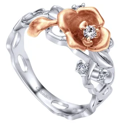 Online Gabriel & Co. 14K White-Rose Gold Floral Cluster Ring with Diamond Accents