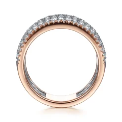 Online Gabriel & Co. 14K White-Rose Gold Pave Diamond Wide Band Ring