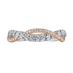 New Gabriel & Co. 14K White-Rose Gold Twisted Diamond Anniversary Band - 0.4 ct