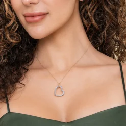 Clearance Gabriel & Co. 14K White Yellow Gold Bujukan and Diamond Heart Pendant Necklace