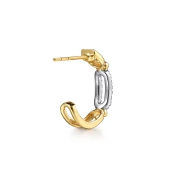 Online Gabriel & Co. 14K White Yellow Gold Bujukan and Diamond Link Intricate Hoop Earrings