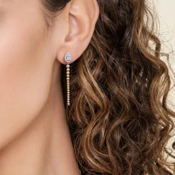 Hot Gabriel & Co. 14K White Yellow Gold Bujukan Beads and Diamond Teardrop Stud Drop Earrings