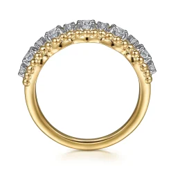 Hot Gabriel & Co. 14K White Yellow Gold Bujukan Diamond Fashion Ring