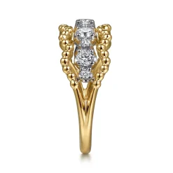 Hot Gabriel & Co. 14K White Yellow Gold Bujukan Diamond Fashion Ring